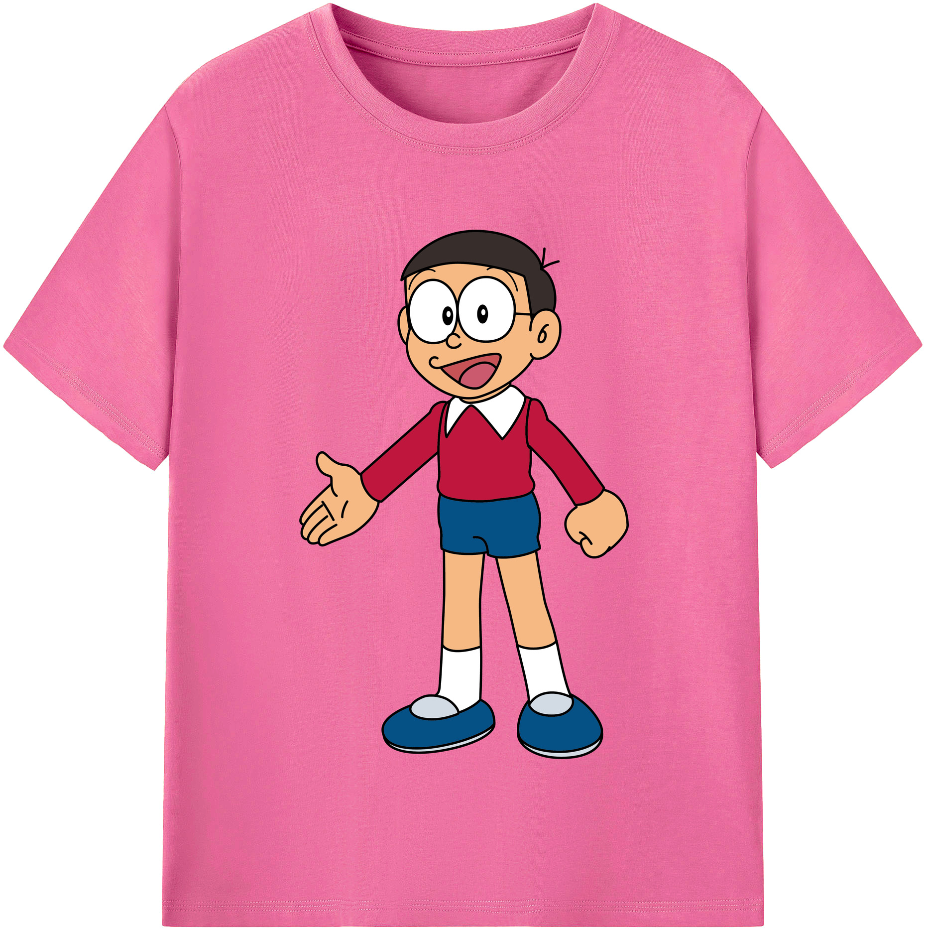 （画像用） ドラえもん 野比 のび太 Doraemon Nobita Nobi レディースカジュアルプリントTシャツ（綿100％）
